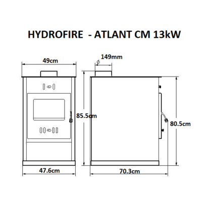 GC Fires - Hyfrofire - Atlant CM 15kW - freestanding steel closed combustion wood-burning fireplace (3)