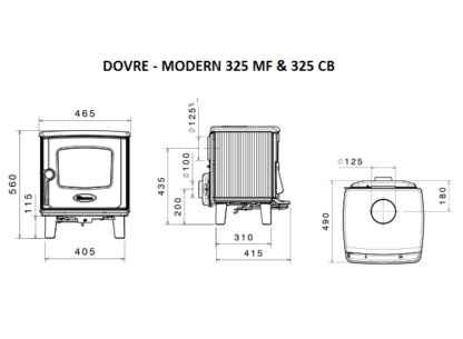 GC Fires - Dovre Modern Series 325 MF - 325 CB - multifuel - closed combustion - cast iron fireplace - stove - 5-7kW (2)