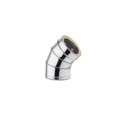 GC Fires - 45 degree insulated bend - flue parts & accessories - 304 stainless steel - double skin