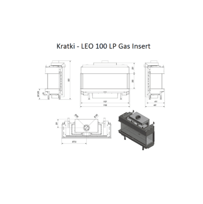 GC Fires - Kratki LEO 100 LP Gas Built-in Fireplace - Steel Insert - 9.5kW - Installation - Dimensions (17)
