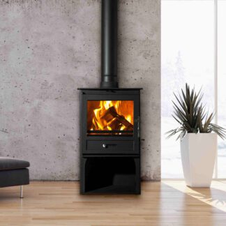 Sentinel Ottowa Square with log stand - steel closed combustion fireplace (6)
