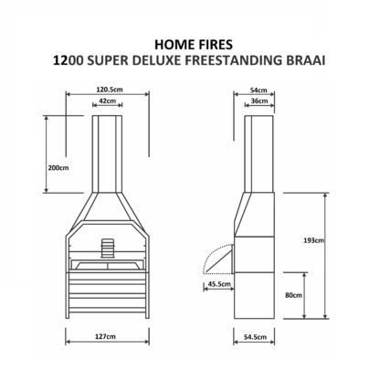 GC Fires - Home Fires 1200 freestanding braai with potjie hook - wood fire (2)