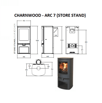 GC Fires - Charnwood ARC 7 with Store Stand - closed combustion - multifuel 7kW (2)