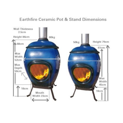 GC Fires - Earthfire White with Honey-brown ceramic pot - woodburning fireplace - glazed - freestanding