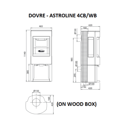 Dovre - Astroline 4CB WB - cast iron closed combustion fireplace - 8-10kW - woodburning - 3 sided glass (1)