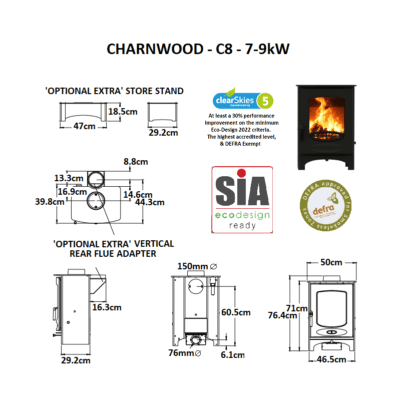 GC Fires - Charnwood - C8 - 7-9kW - closed combustion fireplace - multifuel- SIA Eco-Design (10)