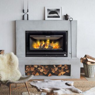GC Fires - Northern Flame Vesta 90 16kW built-in insert closed combustion fireplace - fan - ducting