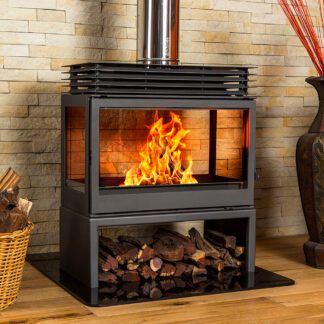 GC Fires - Hydrofire L91 Titan Four Glass - cast iron closed combustion fireplace 14-21kW (1)