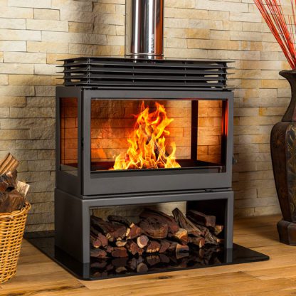 GC Fires - Hydrofire L91 Titan Four Glass - cast iron closed combustion fireplace 14-21kW (1)