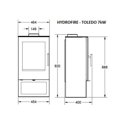 GC Fires - Hydrofire Toledo 7kW closed combustion fireplace - steel (2)