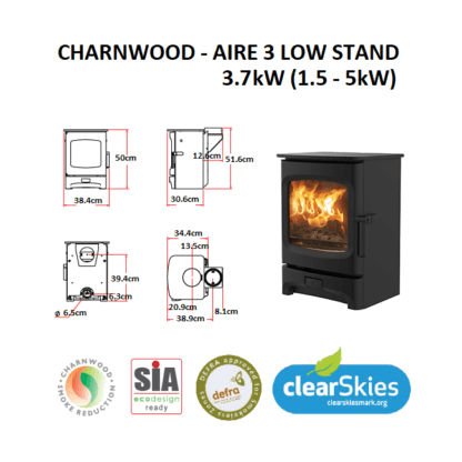GC Fires - Charnwood Aire 3 low stand closed combustion SIA Eco-design ready BLU fireplace (2)