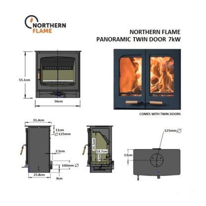 Northern Flame Panoramic Twin Door 7kW Slimine Ecosy - SIA Eco Design ready - closed combustion fireplace (6)