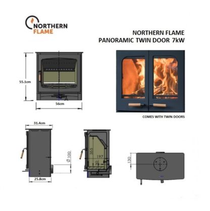 Northern Flame Panoramic Twin Door 7kW Slimine Ecosy - SIA Eco Design ready - closed combustion fireplace (6)