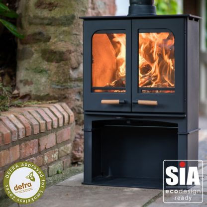Northern Flame Panoramic Twin Door with stand 7kW Slimine Ecosy - SIA Eco Design ready - closed combustion fireplace (2)