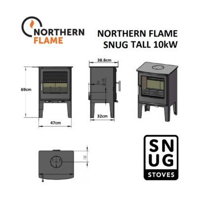 Northern Flame Snug Tall 7kW SIA Eco Design Ready 2022 - multifuel closed combustion fireplace (4)