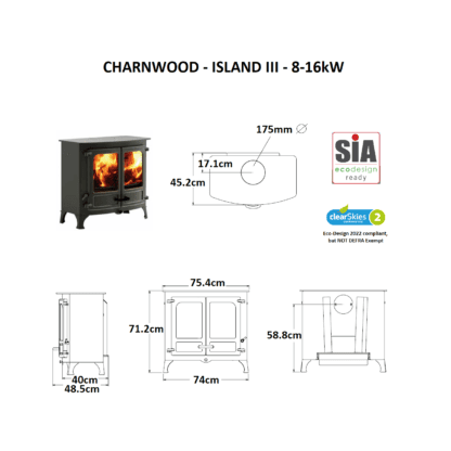 GC Fires - Charnwood Island III - wood - closed combustion firepalce 16kW - Sia eco-design (10)