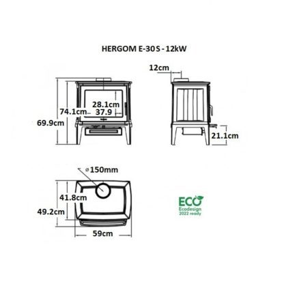 GC Fires - Hergom E-30 S - 9kW - cast iron closed combustion fireplace (2)