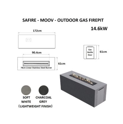 GC Fires - SAFire Moov Firepit -Outdoor Patio Heating - Gas 14.6kW - freestanding (2)