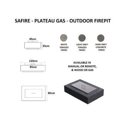 GC Fires - SAFire Plateau Gas Firepit - Outdoor Patio Heating - Freestanding (2)