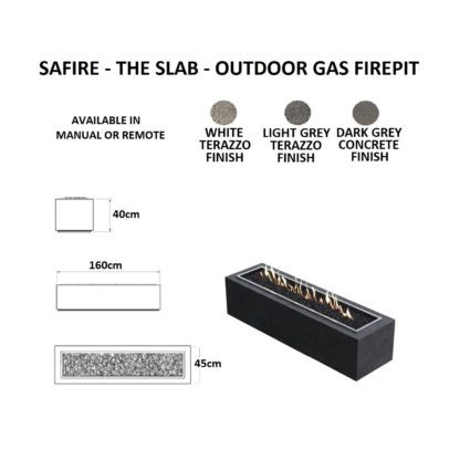 GC Fires - SAFire - The Slab Firepit - Outdoor Gas Patio Heating - Concrete -freestanding 3