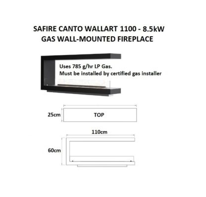 GC Fires - SAFire 1100 Canto WallArt 8.5kW - wall-mounted - gas fireplace - flueless (1)