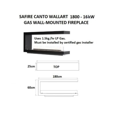 GC Fires - SAFire 1180 Canto WallArt 16kW - wall-mounted - gas fireplace - flueless (1)