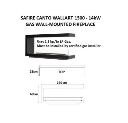 GC Fires - SAFire 1500 Canto WallArt 14kW - wall-mounted - gas fireplace - flueless (1)
