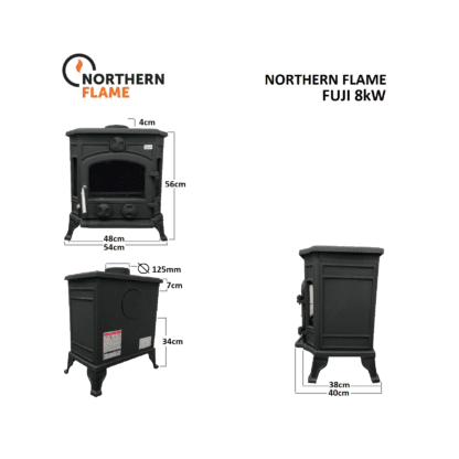 GC Fires - Northern Flame - Fuji 8kW - cast iron - multifuel closed combustion fireplace