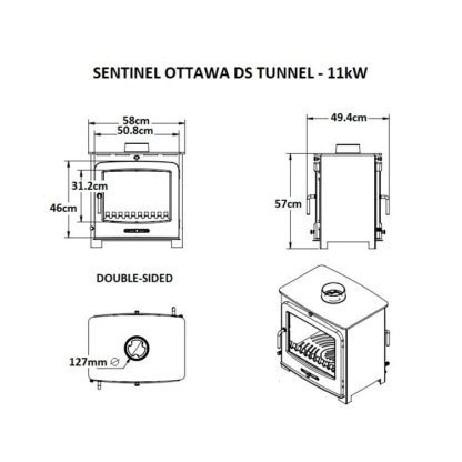 GC Fires - Sentinel Ottawa DS Tunnel - double-sided - multifuel - closed combustion fireplace (1)