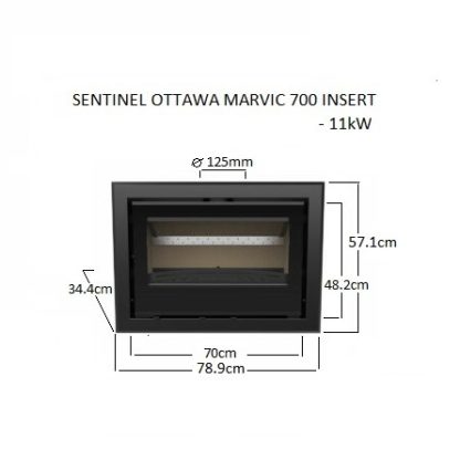 GC Fires - Sentinel Ottawa Marvic 700 insert - 11kW - closed combustion fireplace (3)