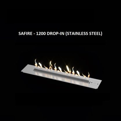 GC Fires - SAFire 1200 Drop-in gas burner - Black - cleanburn flueless gas burner (2)