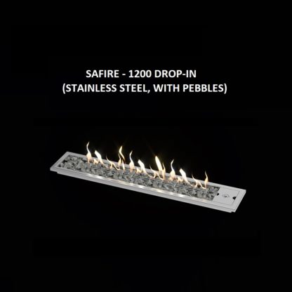 GC Fires - SAFire 1200 Drop-in gas burner - Black - cleanburn flueless gas burner (3)