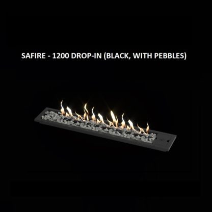 GC Fires - SAFire 1200 Drop-in gas burner - Black - cleanburn flueless gas burner (4)
