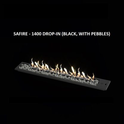 GC Fires - SAFire 1400 Drop-in gas burner - Black - cleanburn flueless gas burner (4)