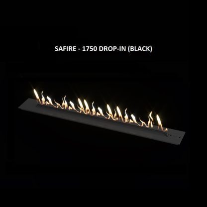 GC Fires - SAFire 1750 Drop-in gas burner - Black - cleanburn flueless gas burner (1)