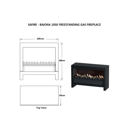 GC Fires - SAFire Baiona 1050 Freestanding Gas Fireplace - steel (1)