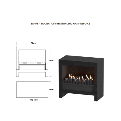 GC Fires - SAFire Baiona 700 Freestanding Gas Fireplace - steel (2)