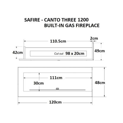 GC Fires - SAFire - Canto Two 1200 - Built-in Gas Fireplace